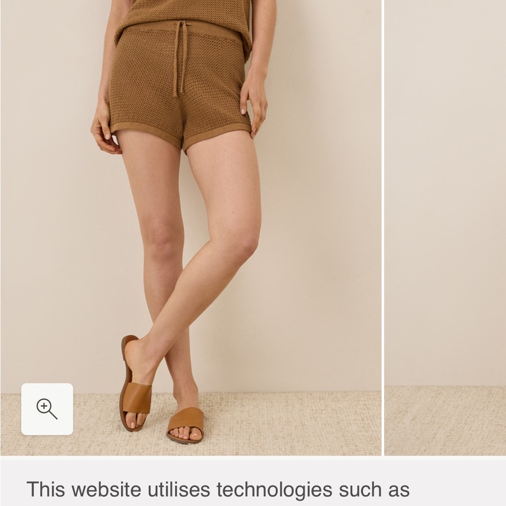 Pact Organic Knit Drawstring Shorts in Camel Brown